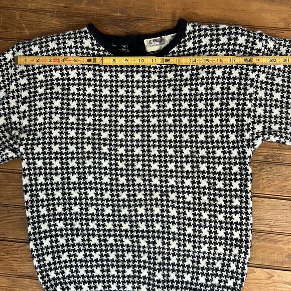 Vintage 80’s 90’s womens acrylic crew neck sweater black whitesize medium - Picture 5 of 6